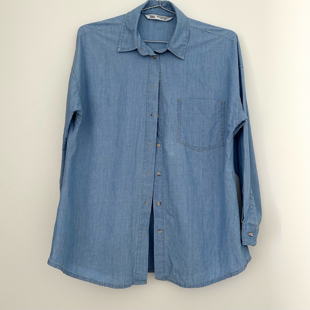 Zara Oversized Blue Shirt